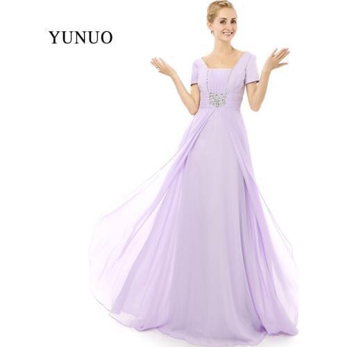 Chiffion Vestidos Square Collar Short Sleeves A-Line Beading Evening Dresses Plus Size Long x07292