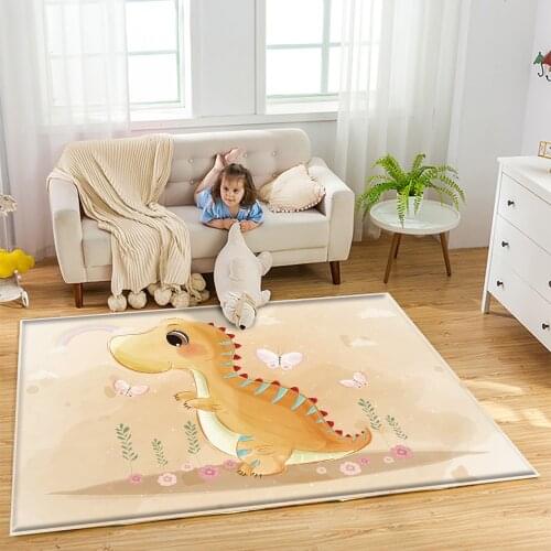 Drop shipping Non-slip Floor Cute Dinosaur Moon Pattern Kids play carpet Children Rug baby flannel Children durable carpet