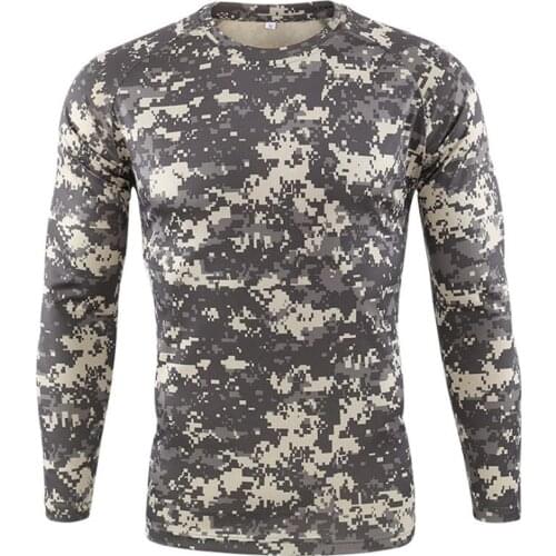 New Outdoor Quick Dry T Shirt Men Tactical Camouflage Long Sleeve Round Neck Sports Army Military Tshirt Camo Funny 3D T-shirt