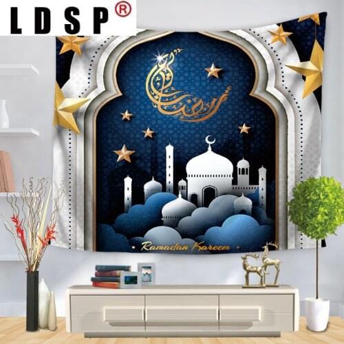 LDSP Tapestry Muslim Festival Ramadan Eid Mubarak Wall Hanging Mural Background Wall Rugs Beach Towel Fabric Blanket Dorm Decor