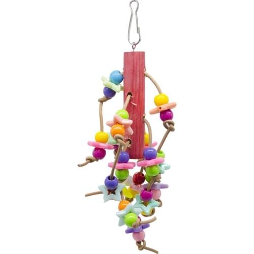 Bird Chewing Toy - Parrot Cage Bite Toys Wooden Block Bird Parrot Toys for Small and Medium Parrots and Birds