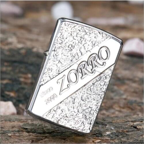 Zorro Kerosene Windproof Creative Lighter Carving Regal Personality Retro Old Style Ultra Thin Mens Gift