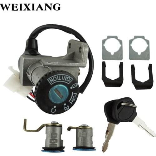 Motorcycle Ignition Switch Key Kit For GY6 4STROKE 50-150cc Key Lock Set With 2 Locking Keys