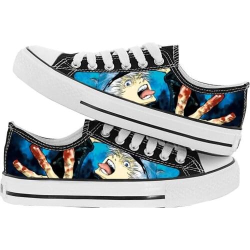 2021 Summer New Anime Cosplay Canvas Shoes Boys Girls Sneakers Casual Low Platform Breathable Shoes