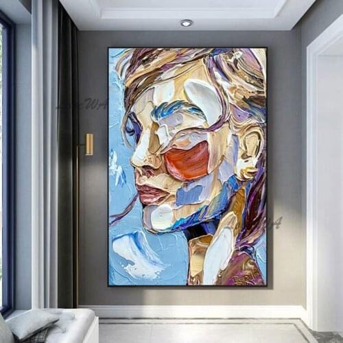 People No Face Hand Painted Abstract Pictures Oil Painting on Canvas Wall Art Pictures For Living Room Home Decor No Framed
