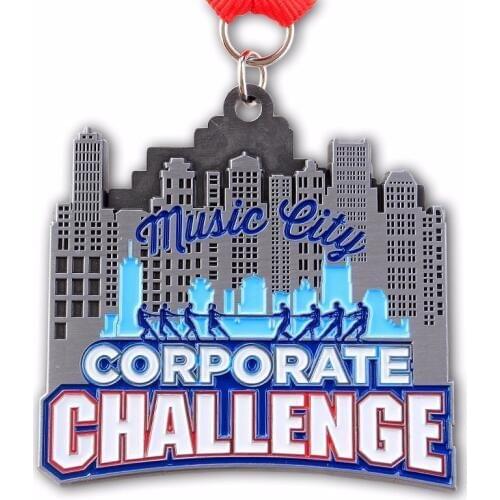 Custom Metal Sports Medal with Ribbon china factory price corporate challenge medals