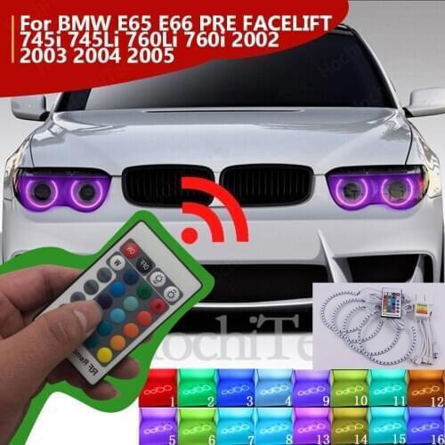 Multi-Color Ultra bright RGB LED Angel Eyes kit with RF remote For BMW E65 E66 PRE FACELIFT 745i 745Li 760Li 760i 2002 2003-05
