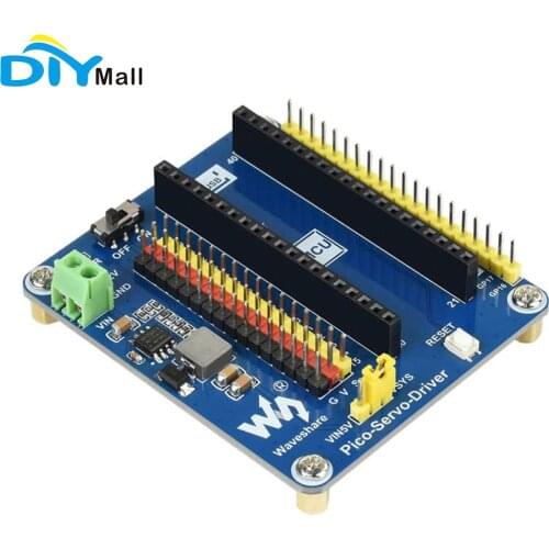 Waveshare Servo Driver Module 16-Channel Outputs 16-Bit Resolution Ideal for Controlling Robotic Arm for Raspberry Pi Pico