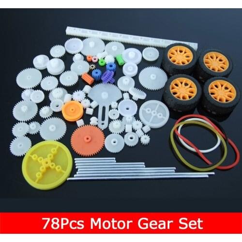 78Pcs Plastic Gear Motor Gearbox Toy Robot Model Craft for DIY Accessories Four Wheel Drive Car Children Scientific Experiment