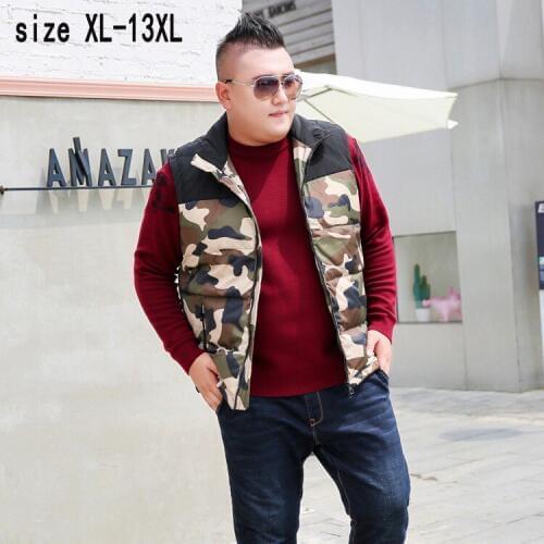 New arrival mens fashion super large 11XL 12XL 13XL Men Fashion Yards Down Jacket Vest White Duck Thick Loose Casual Sleeveless