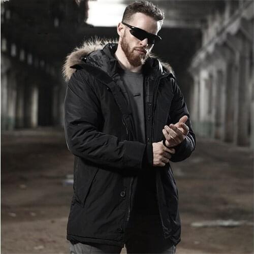 Mens Winter N3B Long Jackets Army Tactical Thicken Warm Puffer Jacket Bomber Pilot Windproof Overcoat Thermal Fur Hooded Coat