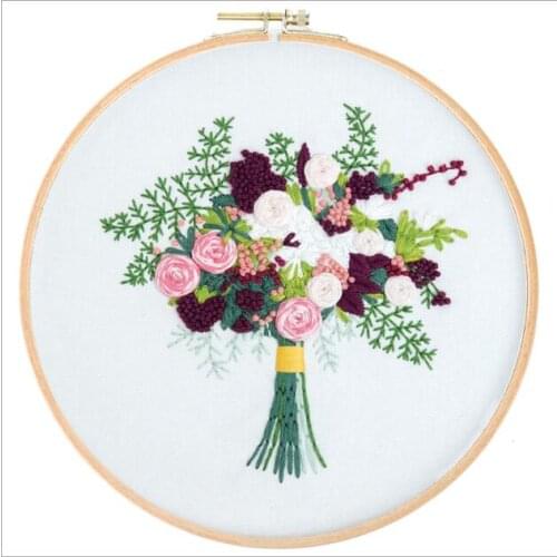 Flower Shop Plant Series European embroidery kit simple three-dimensional embroidery Ribbon kit embroidery needlework