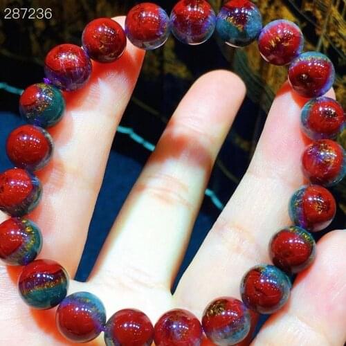 Natural Auralite 23 Cacoxenite Canada Gemstone Bracelet 9.6mm Women Clear Round Beads Stretch Rarest Jewelry AAAAA