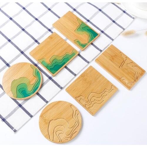 New bamboo wood Mould Dried Flower Resin Decorative Craft DIY Irregular coaster epoxy resin molds for jewelry