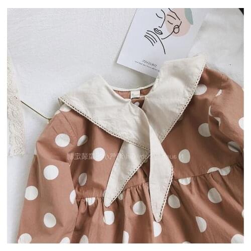 2021 New Spring Girls Polka Dot Scarf Dress Princess Skirt