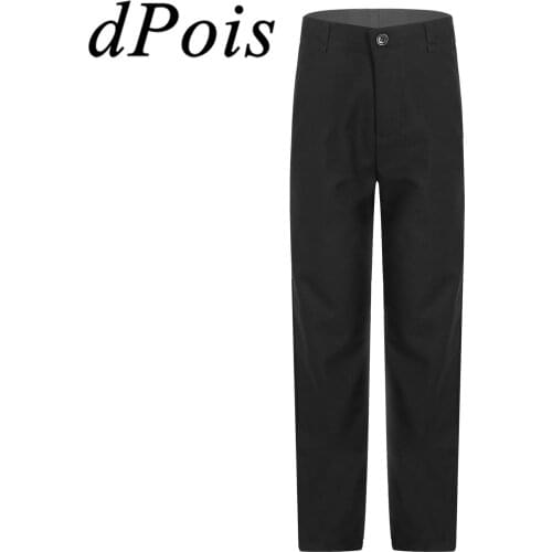 Teenage Kids School Uniform Clothes Big Boys Straight Pants Trousers Host Performance Costumes Dress Pants Childrens Long Pants