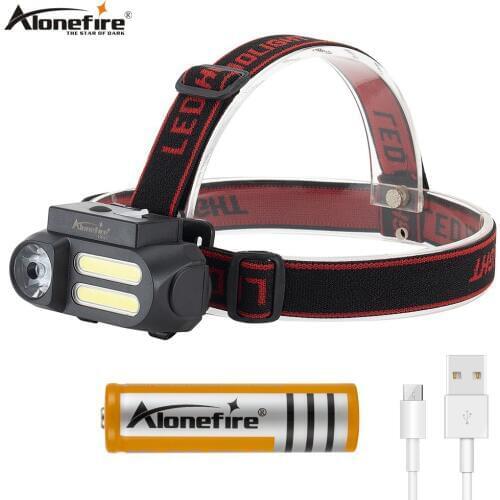 Alonefire HP41 Portable Mini LED Headlamp Work Light Waterproof Headlight Use 18650 Battery for Night Lighting Flashlight
