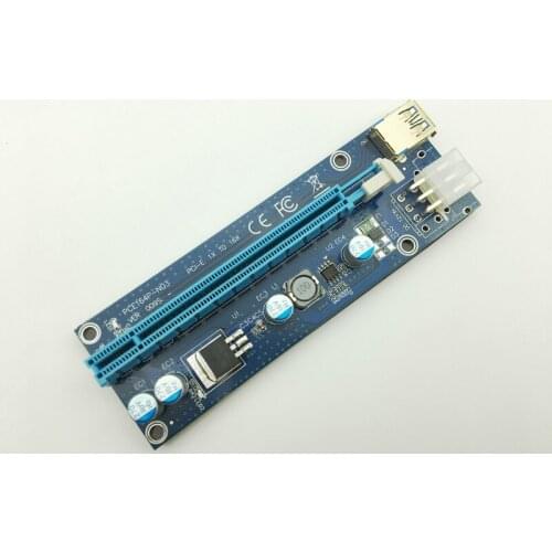 Riser VER009S LED Golden USB 3.0 PCI-E PCIE PCI Express 1x to 16x Riser Card SATA to 6Pin for BTC Bitcoin Miner Antminer Mining