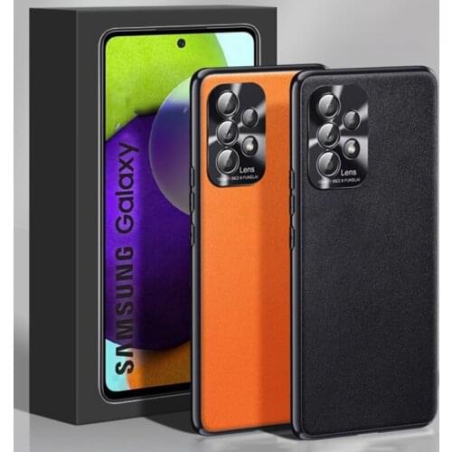 Luxury Leather Phone Case For Samsung Galaxy A32 A52 A72 Camera Metal Full Protection Cover Case For Samsung A52 A72 Coque Funda