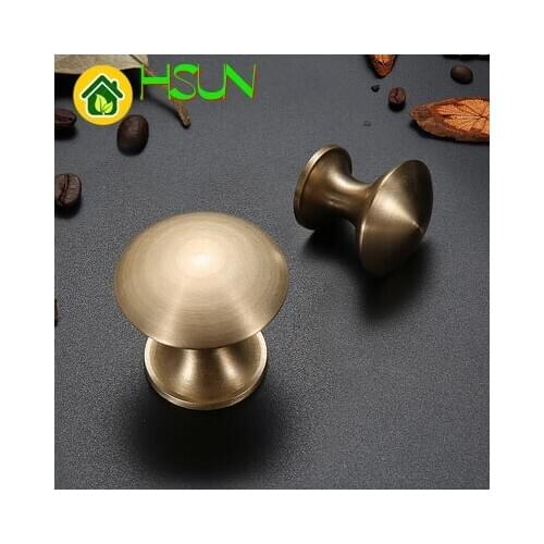 Handle Drawer Wardrobe Shoe Door Northern Europe Concise Full Pure Copper Solid Round Foramina Singulare Golden Handle Brass