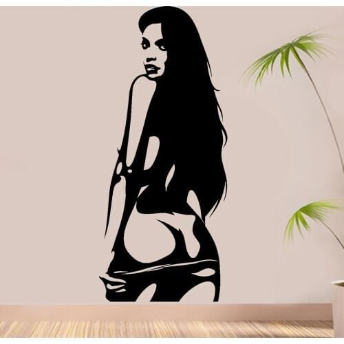 Sexy Beautiful Woman Hot Girl Wall Sticker Vinyl Home Decor Room Bedroom Window Decals Removable Adhesive Mural Wallpaper S192