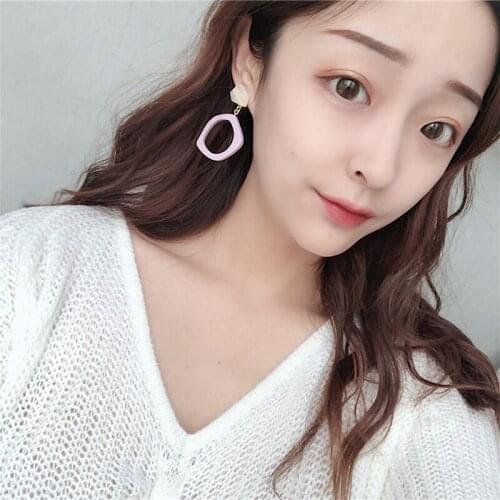 New Fashion Drop Earrings Creative Acrylic Acetic Acid Sheet Geometric Circle Drop Earrings Irregular Dangle Earrings