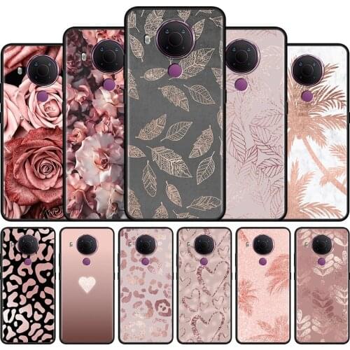 Pink Rose Bling Picture Phone Case For Nokia X10 X20 XR20 7.2 G10 G20 8.3 5.4 5.3 3.4 2.4 1.4 Silicone Cover Black Fundas