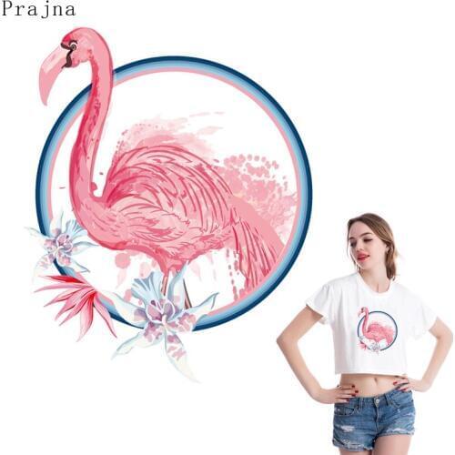 Prajna Thermal Iron On transfers For Clothing Flamingo Heat Transfer Vinyl Patches On Clothes Stripes Applique Ironing Stickers