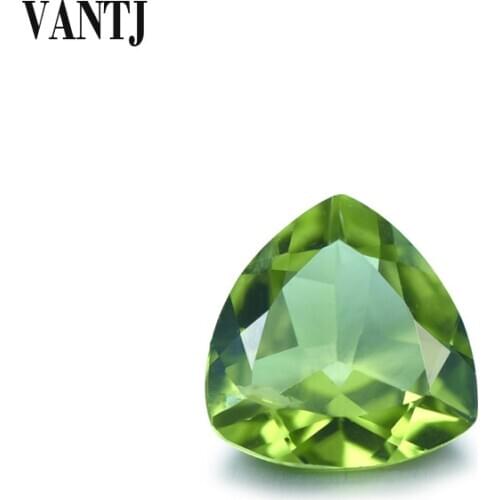 VANTJ Natural Peridot Loose Gemstone Top Quality Triangle Cut for Silver Gold Women Jewelry Random Delivery