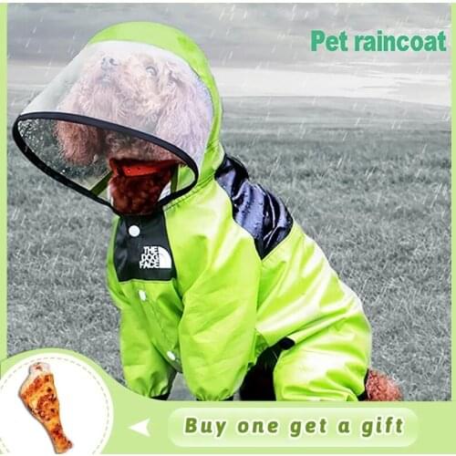 Pet Dog Raincoat Waterproof Detachable Rain Jacket Dogs Water Resistant Clothes Dogs Fashion Patterns Coat For Rainy Day