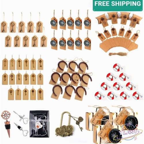 YLANT Wedding Favors Paper Candy Box Bottle Keys Opener With Tags Marriage Wedding Gifts for Guest Souvenir Party Decoration