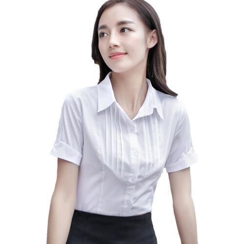 ZG1313 New spring summer 2019 womens fashion short-sleeved slim simple professional shirt cheap wholesale