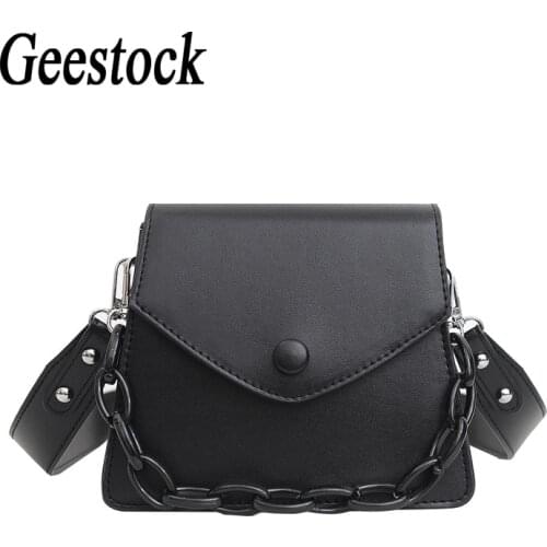 Geestock Ladys Diagonal Bag Pearl Chain Handbag Fashion Leather Fashion All-Match One-Shoulder Diagonal Bag