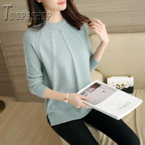 2019 Knitted High Elastic Jumper Women Sweaters Autumn Pullover Female Sweater