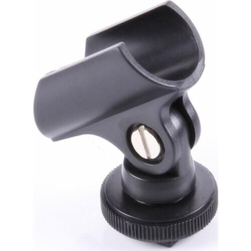 1 PC Microphone Clip Stand 19mm Plastic Mic Microphone Holder Clip with Hot Shoe For DSLR Camera