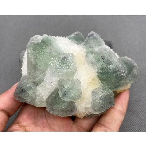 100% Natural Green stepped fluorite cluster mineral specimens Gem level Stones and crystals