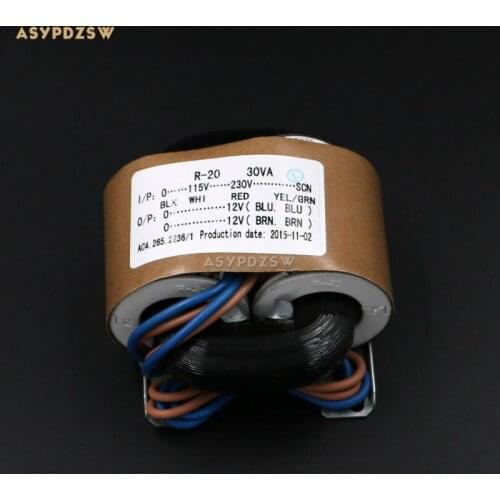 115V / 230V 30VA Dual 12V R type transformer With shielded wire output 30W (12V+12V)