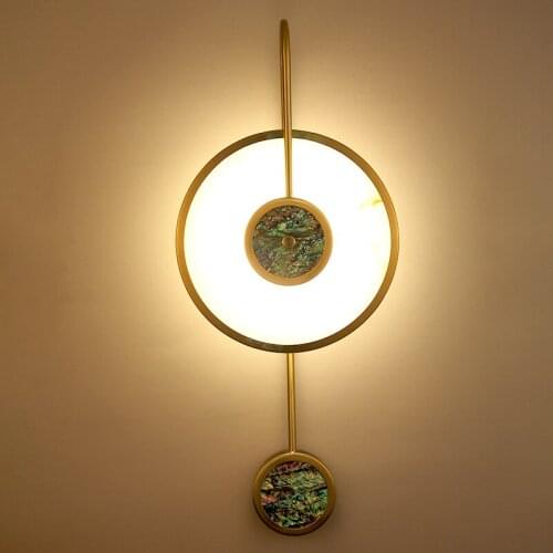 2021Modern Pendulum Clock Wall Sconce Luxury Crystal Seashells Wall Lamps High Quality Bedroom Wall Light For Home