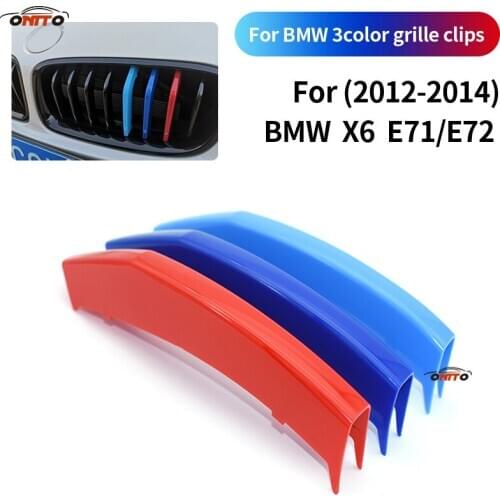 3 Colors Grille Clips ABS Plastic Car Styling For BMW X6 E71/E72 2012-2014 Stripe Clip Decal Bar Covers Kidney Grille Sticker