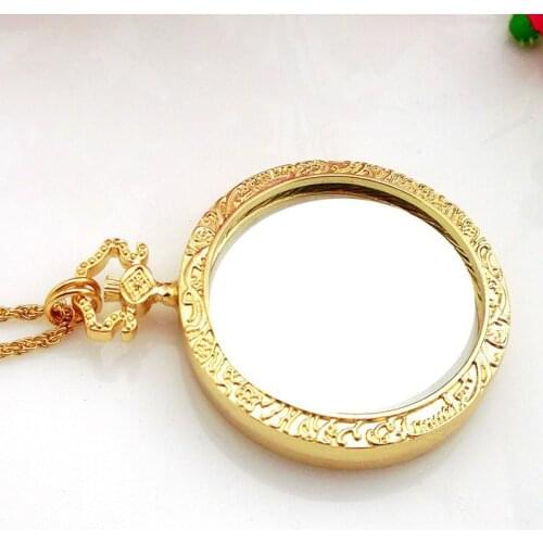 1PC 3x Portable Creative Present Fashion Necklace Reading Magnifier Pendant Necklace Decorative Gift Magnifying Glass Loupe