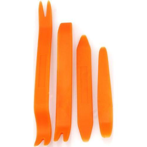 Professional 4Pcs Orange ABS Automobile Audio Door Clip Panel Trim Dash Auto Radio Removal Pry Tools Set Car Panel Removal Tool