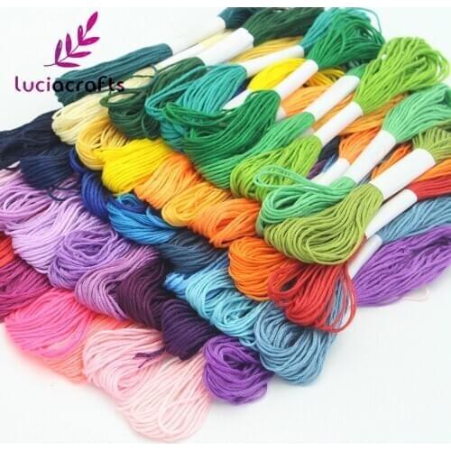 Lucia Crafts 6pcs/Lot 7m Anchor Cross Stitch Thread Cotton Embroidery Sewing Thread W0101
