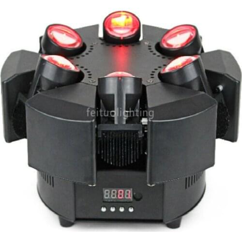 8pcs High quality 6*10w RGBW smart led beam moving head light six eyes moving head beam strobe effect dj stage party lighting