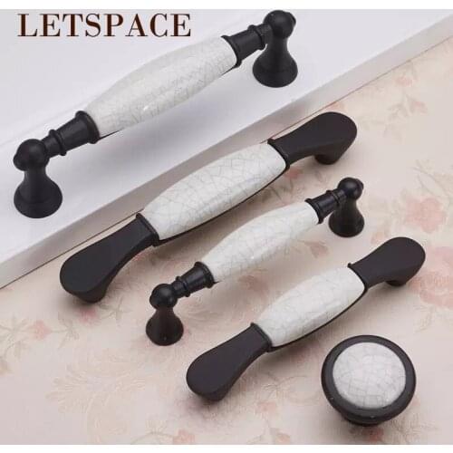 96mm Bronze Kitchen cabinet handle Ceramic drawer pull knob Antique brass dresser pulls Cupboard wardrobe furniture door handles