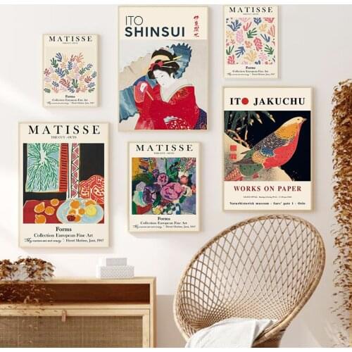 Abstract Matisse Bird Ballet Girls Coral Nordic Posters And Prints Wall Art Canvas Painting Wall Pictures For Living Room Decor