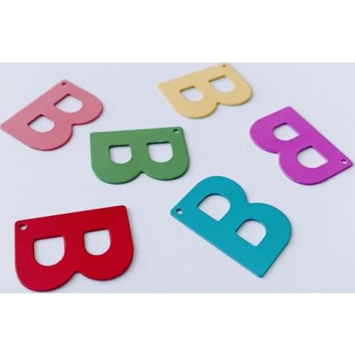 DIY Jewelry Accessories Wholesale Personality Iron Spray Paint Letter Girl Macaron Color Pendant Earrings Necklace Accessories