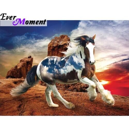 Ever Moment Diamond Painting Horse Handmade Full Square Drill Cross Stitch 5D DIY Diamond Embroidery Mosaic Rhinestone ASF1383