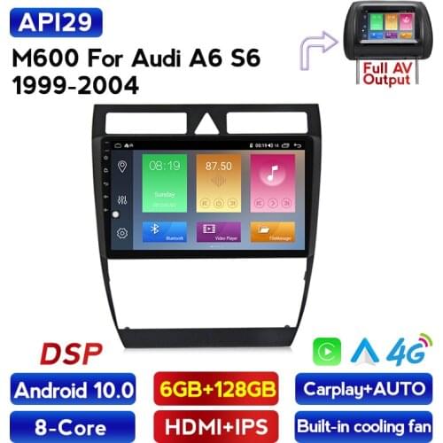 Android 10.0 Car Radio Multimedia Play DSP IPS BT GPS For Audi A6 C5 1997-2004 S6 RS6 Carplay Autp SWC DAB Video output DVD 2DIN