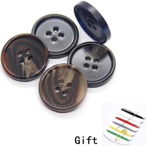 15-25mm Imitation Horn Coat Black Buttons For Clothing Mens Suit Sweater Classical Decor Handmade resin Accessories Wholesale