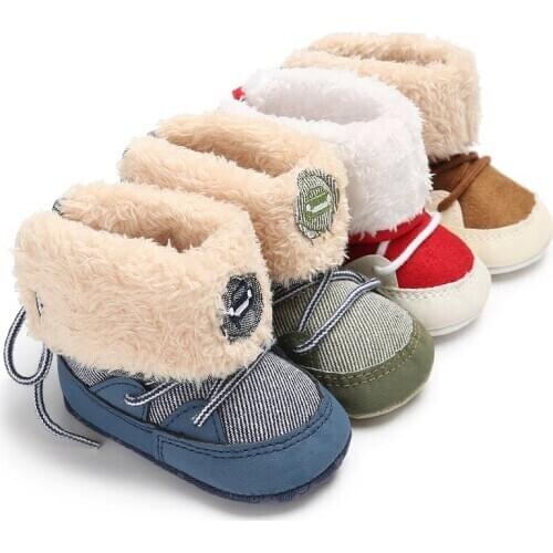 Color matching baby winter warm snow boots toddler children boys and girls soft cotton toddler shoes